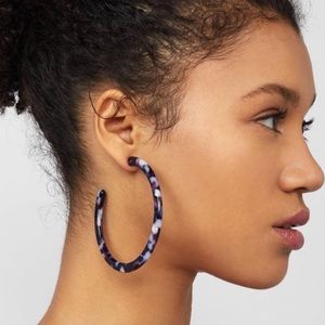 BaubleBar Samanda Resin Hoop Earrings - Purple